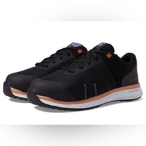 Black Timberland PRO Women, Steel-toe Sneakers Size 8 with White & Coral stripe